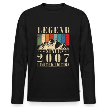 Legend 2007 Birthday Year of birth 2007 Men - Men's Premium Organic Long Sleeve Shirt - black - Front - Nico (187cm)