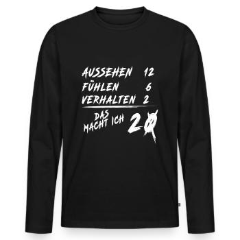 20er Geburtstag Spruch | 20. Geburtstag - Männer Premium Bio Langarmshirt - Schwarz - Vorne - Nico (187cm)