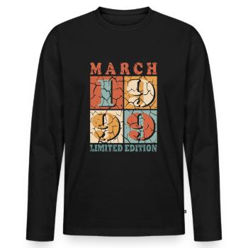 Vintage 1999 mars rétro cadeau d’anniversaire 1999 - T-shirt manches longues Premium bio Homme - noir - Devant - Nico (187cm)