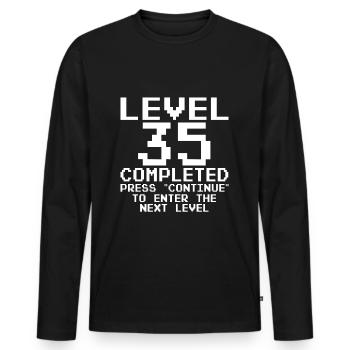 Level 35 Complete Gaming Geburtstag - Männer Premium Bio Langarmshirt - Schwarz - Vorne - Nico (187cm)