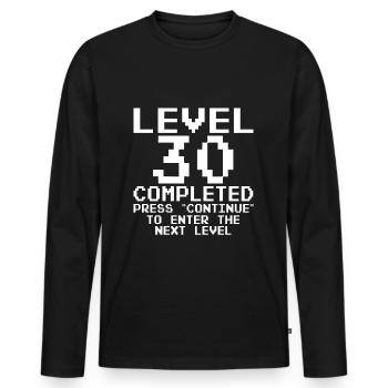 30th Anniversary Level Complete Gaming - Men's Premium Organic Long Sleeve Shirt - black - Front - Nico (187cm)