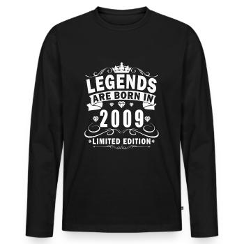2009 Geburtstag 2009 geboren im Jahr 2009 - Männer Premium Bio Langarmshirt - Schwarz - Vorne - Nico (187cm)