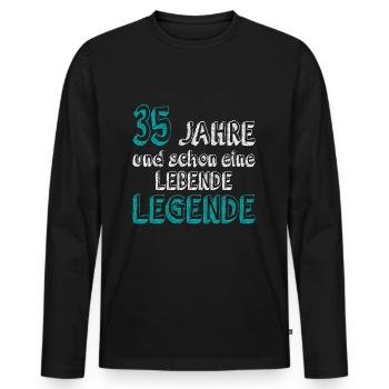 35 Geburtstag 35 Jahre Mann 35 jahre legende 35 - Männer Premium Bio Langarmshirt - Schwarz - Vorne - Nico (187cm)
