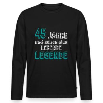 45 Geburtstag 45 Jahre Mann 45 jahre legende 45 - Männer Premium Bio Langarmshirt - Schwarz - Vorne - Nico (187cm)