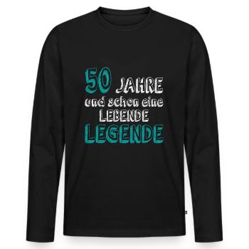 50 Geburtstag 50 Jahre Mann 50 jahre legende 50 - Männer Premium Bio Langarmshirt - Schwarz - Vorne - Nico (187cm)