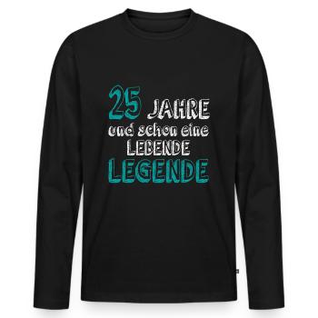 25 Geburtstag 25 Jahre Mann 25 jahre legende 25 - Männer Premium Bio Langarmshirt - Schwarz - Vorne - Nico (187cm)