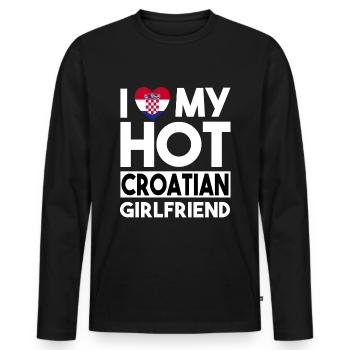 Ich liebe meine heiße kroatische Freundin - Männer Premium Bio Langarmshirt - Schwarz - Vorne - Nico (187cm)