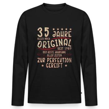 35 Geburtstag 35 Jahre Mann 35 jahre legende 35 - Männer Premium Bio Langarmshirt - Schwarz - Vorne - Nico (187cm)