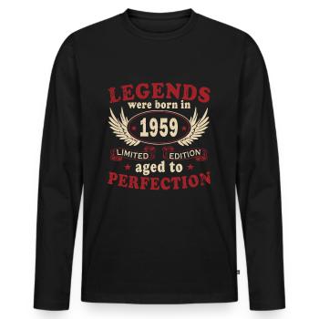 Légende 1959 Vintage Cadeau d’anniversaire - T-shirt manches longues Premium bio Homme - noir - Devant - Nico (187cm)