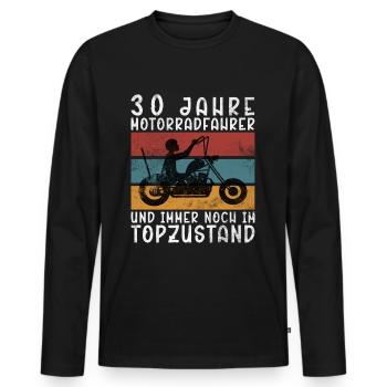 30 Geburtstag 1994 Motorradfahrer Motorrad - Männer Premium Bio Langarmshirt - Schwarz - Vorne - Nico (187cm)