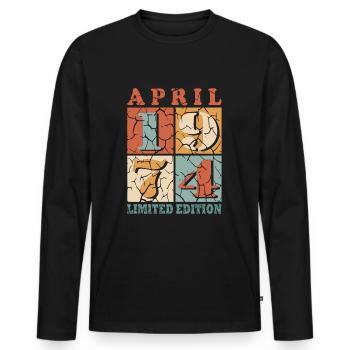 April 1974 April Birthday Gift 1974 - Men's Premium Organic Long Sleeve Shirt - black - Front - Nico (187cm)