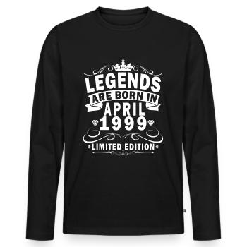 April 1999 April Birthday 1999 April Original - Men's Premium Organic Long Sleeve Shirt - black - Front - Nico (187cm)