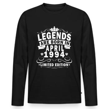 April 1994 Birthday Gift April 1994 Vintage - Men's Premium Organic Long Sleeve Shirt - black - Front - Nico (187cm)