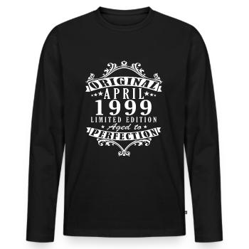 April 1999 April Birthday 1999 April Original - Men's Premium Organic Long Sleeve Shirt - black - Front - Nico (187cm)