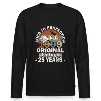 April 1999 - Birthday present April 1999 April - Men's Premium Organic Long Sleeve Shirt - black - Front - Nico (187cm)