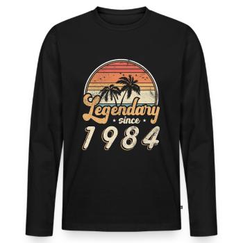 Vintage 1984 Vintage rétro cadeau d’anniversaire 1984 - T-shirt manches longues Premium bio Homme - noir - Devant - Nico (187cm)