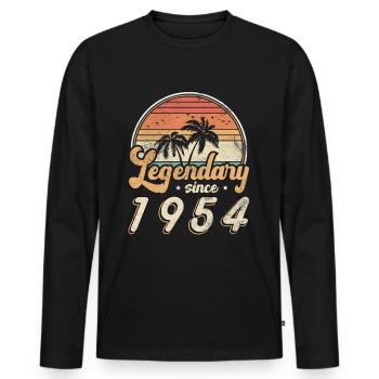 Legendary Since 1954 Vintage Vintage Birthday - Men's Premium Organic Long Sleeve Shirt - black - Front - Nico (187cm)