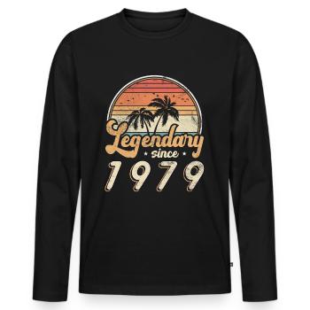 Vintage 1979 Vintage rétro cadeau d’anniversaire 1979 - T-shirt manches longues Premium bio Homme - noir - Devant - Nico (187cm)