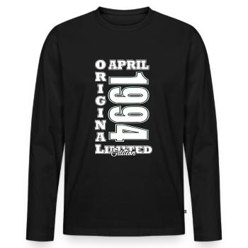 30. Geburtstag April 1994 - Männer Premium Bio Langarmshirt - Schwarz - Vorne - Nico (187cm)