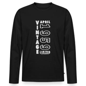 1959 April 1959 Jubiläum April 1959 April - Männer Premium Bio Langarmshirt - Schwarz - Vorne - Nico (187cm)