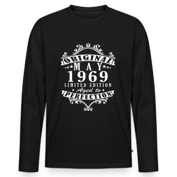Mai 1969 Original mai 1969 cadeau d’anniversaire - T-shirt manches longues Premium bio Homme - noir - Devant - Nico (187cm)