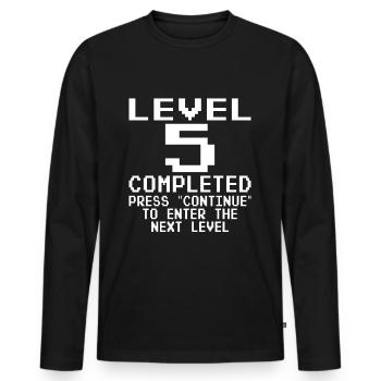 Level 5 Complete Geburtstag - Männer Premium Bio Langarmshirt - Schwarz - Vorne - Nico (187cm)