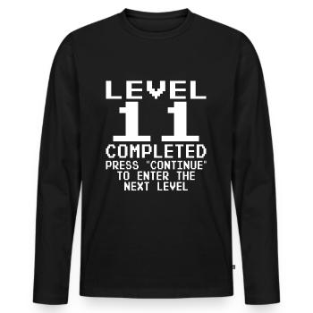 Level 11 Complete 11.Geburtstag Gamer Gaming - Männer Premium Bio Langarmshirt - Schwarz - Vorne - Nico (187cm)