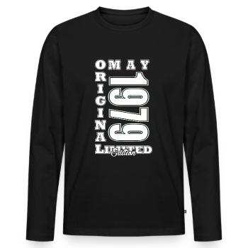 Mai 1979 Mai Anniversaire 1979 Mai Original - T-shirt manches longues Premium bio Homme - noir - Devant - Nico (187cm)