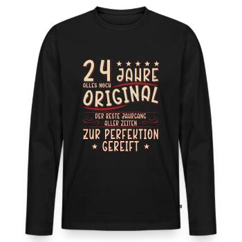 24. Geburtstag 24 Jahre Spruch - Männer Premium Bio Langarmshirt - Schwarz - Vorne - Nico (187cm)