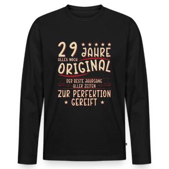 29 Geburtstag 29 Jahre Mann 29 jahre legende 29 - Männer Premium Bio Langarmshirt - Schwarz - Vorne - Nico (187cm)