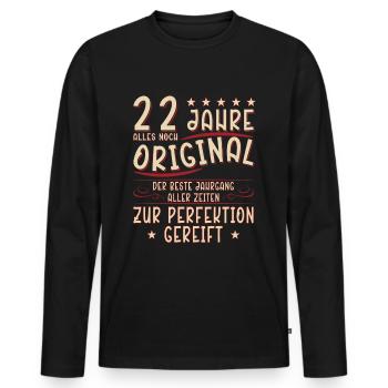 22 Geburtstag 22 Jahre Mann 22 jahre legende 22 - Männer Premium Bio Langarmshirt - Schwarz - Vorne - Nico (187cm)