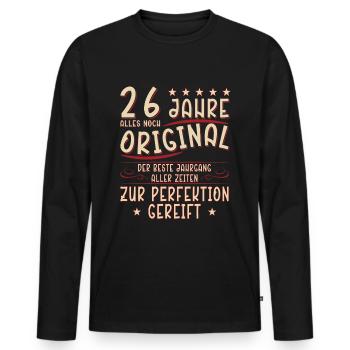 26 Geburtstag 26 Jahre Mann 26 jahre legende 26 - Männer Premium Bio Langarmshirt - Schwarz - Vorne - Nico (187cm)