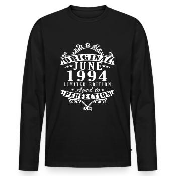 Juni 1994 Geburtstagsgeschenk Juni 1994 Juni 1994 - Männer Premium Bio Langarmshirt - Schwarz - Vorne - Nico (187cm)