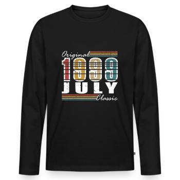 Juli 1999 Geburtstagsgeschenk Juli 1999 - Männer Premium Bio Langarmshirt - Schwarz - Vorne - Nico (187cm)