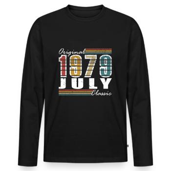 1979 Vintage Retro 1979 Birthday Gift 1979 - Men's Premium Organic Long Sleeve Shirt - black - Front - Nico (187cm)