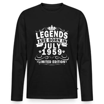 Juli 1959 Juli Geburtstagsgeschenk Juli 1959 - Männer Premium Bio Langarmshirt - Schwarz - Vorne - Nico (187cm)