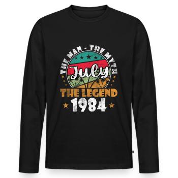 40th Birthday Original July 1984 Vintage 1984 - Men's Premium Organic Long Sleeve Shirt - black - Front - Nico (187cm)