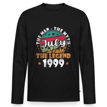 Juli 1999 Geburtstagsgeschenk Juli 1999 - Männer Premium Bio Langarmshirt - Schwarz - Vorne - Nico (187cm)