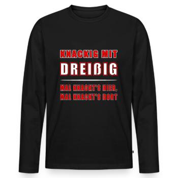 30. Geburtstag Geschenk Knackige 30 1994 - Männer Premium Bio Langarmshirt - Schwarz - Vorne - Nico (187cm)