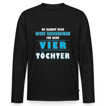 Ich Habe Vier Töchter - Männer Premium Bio Langarmshirt - Schwarz - Vorne - Nico (187cm)