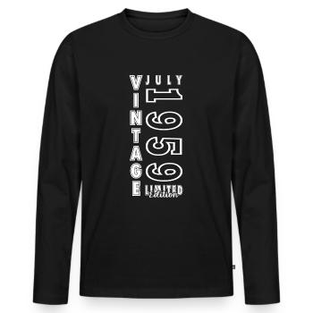 Juli 1959 Juli Geburtstagsgeschenk Juli 1959 - Männer Premium Bio Langarmshirt - Schwarz - Vorne - Nico (187cm)