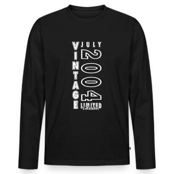 Cadeau d’anniversaire de juillet 2004 Anniversaire de juillet 2004 - T-shirt manches longues Premium bio Homme - noir - Devant - Nico (187cm)