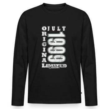 Geschenk Juli 1999 Jubiläum Juli 1999. Juli - Männer Premium Bio Langarmshirt - Schwarz - Vorne - Nico (187cm)