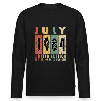 40th Birthday Original July 1984 Vintage 1984 - Men's Premium Organic Long Sleeve Shirt - black - Front - Nico (187cm)