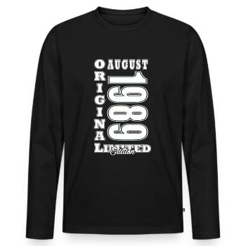 August 1989 Jubilee 1989 - Legends August 1989 - Men's Premium Organic Long Sleeve Shirt - black - Front - Nico (187cm)
