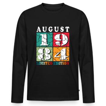 Août 1984 Jubilé 1984 - Légendes Août 1984 - T-shirt manches longues Premium bio Homme - noir - Devant - Nico (187cm)