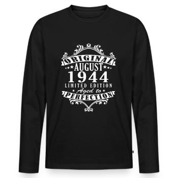 Août 1944 Légende depuis août 1944 Millésime 1944 - T-shirt manches longues Premium bio Homme - noir - Devant - Nico (187cm)