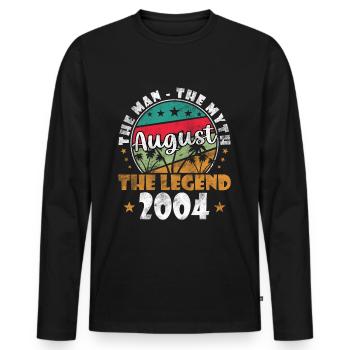 August 2004 Anniversary August 2004 - August 2004 - Men's Premium Organic Long Sleeve Shirt - black - Front - Nico (187cm)