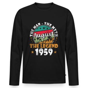 Août 1959 Légende depuis Août 1959 Millésime 1959 - T-shirt manches longues Premium bio Homme - noir - Devant - Nico (187cm)