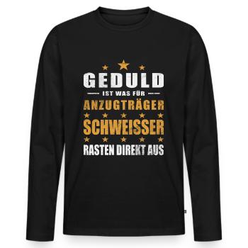 Schweißer Beruf Schweisser schweißen Sprüche - Männer Premium Bio Langarmshirt - Schwarz - Vorne - Nico (187cm)